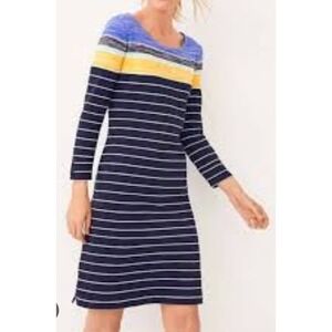 Talbots Striped 3/4 Sleeve Knit Dress‎ Womens Sz L Activewear Casual Outdoor